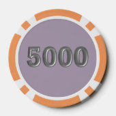 Robot 1 sinaasappel 5000 gestreepte pokerchip (Achterkant)