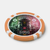 Robot 1 sinaasappel 5000 gestreepte pokerchip (Enkel)