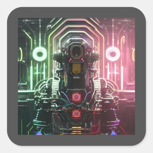 Robot 1 vierkante sticker (Voorkant)