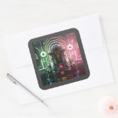 Robot 1 vierkante sticker (Envelop)