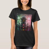 Robot 1 vrouwen zwart T-shirt (Voorkant)