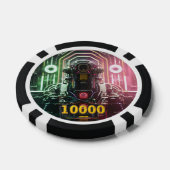 Robot 1 zwart goud 10000 gestreepte pokerchip (Enkel)