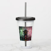 Robot 1 zwarte rook acryl tumbler acryl drinkbeker (Voorkant)