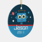 Robot 1st Birthday Personalized Ornament (Rechts)