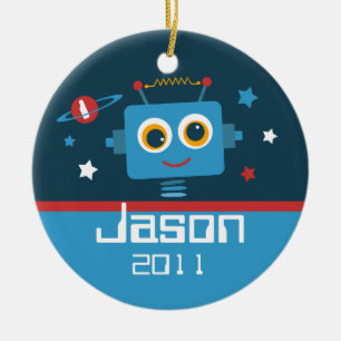 Robot 1st Birthday Personalized Ornament