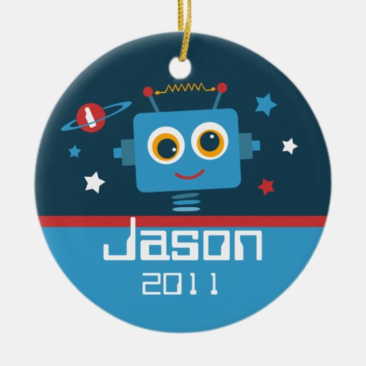 Robot 1st Birthday Personalized Ornament (Voorkant)