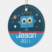 Robot 1st Birthday Personalized Ornament (Links)