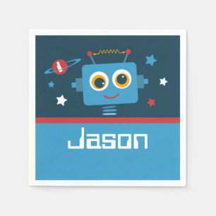 Robot 1ste verjaardag servet