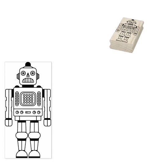 Robot 200423(01) rubberstempel (Gestempeld)
