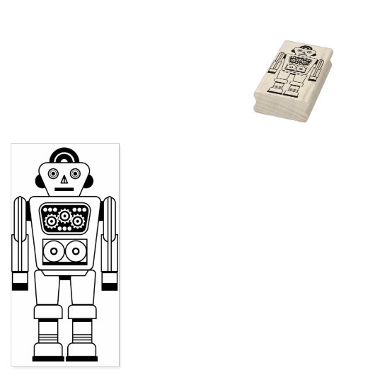 Robot 200423(02) rubberstempel (Gestempeld)
