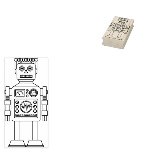 Robot 200423(03) rubberstempel (Gestempeld)