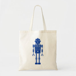 Robot 270620/011 - marineblauw en witte Canvas tas