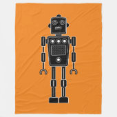 Robot 270620/011 - Zwart en wit op Sinaasappel Fleece Deken (Voorkant)