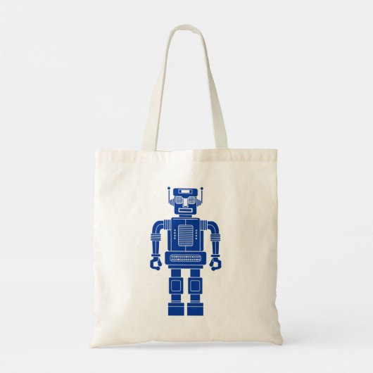 Robot 270620/04 - marineblauw en witte Canvas tas (Achterkant)
