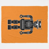 Robot 270620/04 - Zwart-wit op Sinaasappel Fleece Deken (Voorkant (Horizontaal))