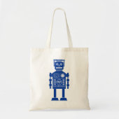 Robot 270620/06 - Navy Blue en White Canvas tas (Voorkant)