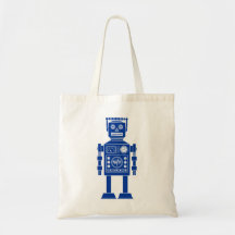 Robot 270620/06 - Navy Blue en White Canvas tas