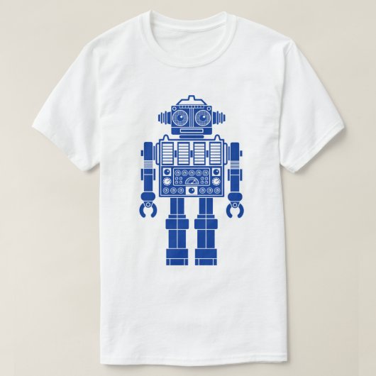 Robot 270620/08 - Navy Blue en White T-Shirt (Design voorkant)
