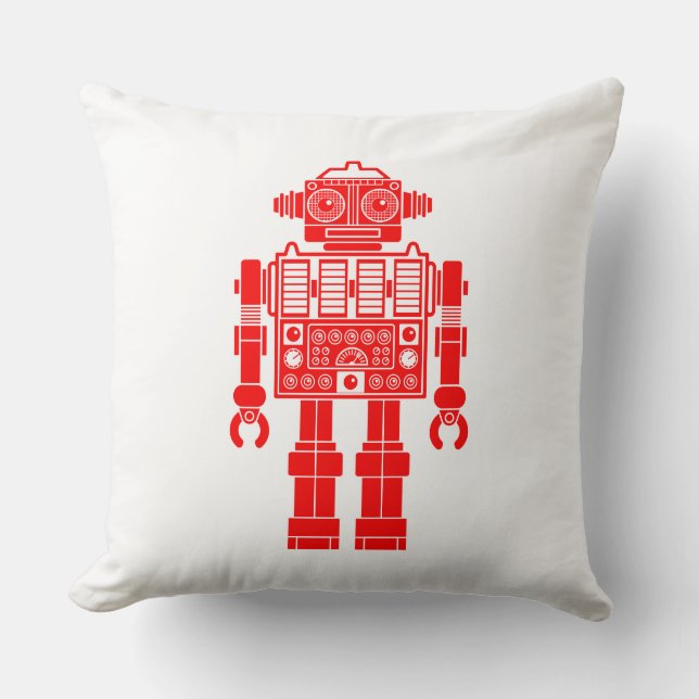 Robot 270620/08 - Rood en wit Sierkussen (Voorkant)