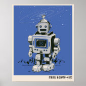 Robot 2 blauw Poster (Voorkant)