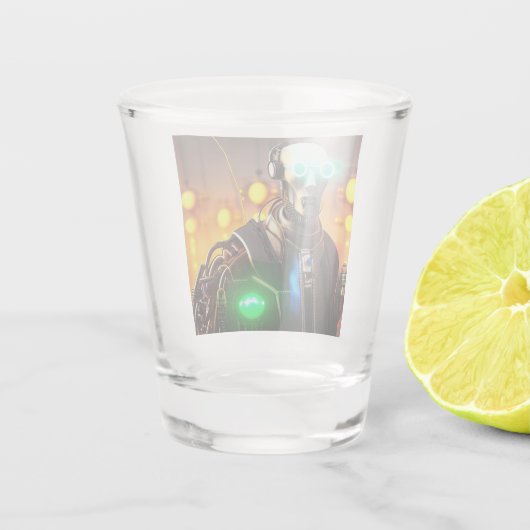 Robot 2 borrelglas shot glas (Achterkant)