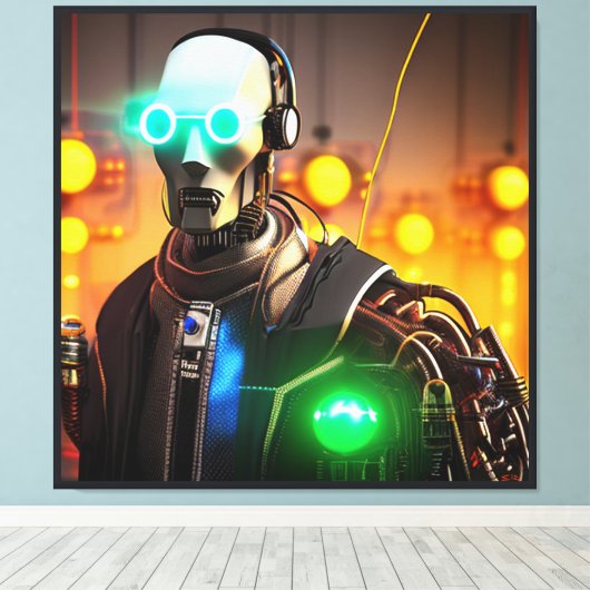 Robot 2 canvas afdrukken (Insitu (Houten vloer))