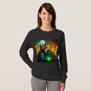 Robot 2 dames zwart T-shirt met lange mouwen