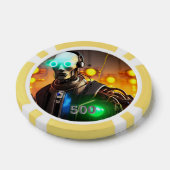 Robot 2 gele 500 gestreepte pokerchip (Enkel)