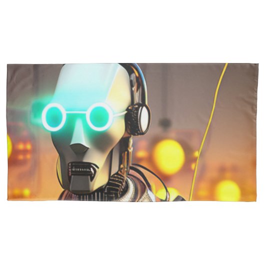 Robot 2 grijze kussenslopen paar (Voorkant-Links)