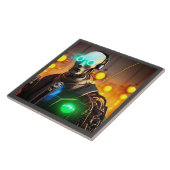 Robot 2 grote keramische tegel tegeltje (Zijkant)