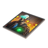 Robot 2 kleine keramische tegel tegeltje (Zijkant)