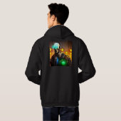 Robot 2 mannen zwart sweatshirt met capuchon (Achterkant volledig)