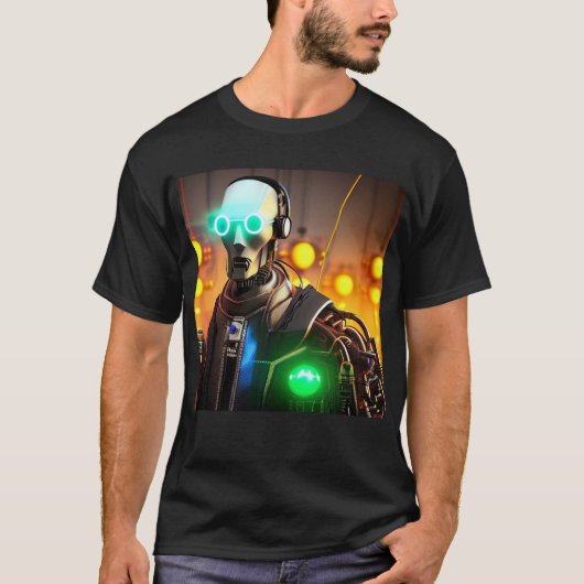 Robot 2 mannen zwart T-shirt (Voorkant)