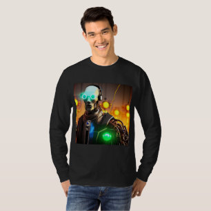 Robot 2 mannen zwart T-shirt met lange mouwen