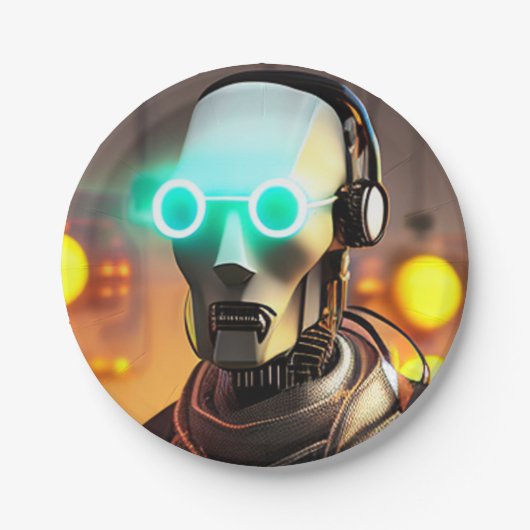 Robot 2 papieren borden papieren bordje (Voorkant)