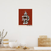  robot 2 rood poster (Keuken)