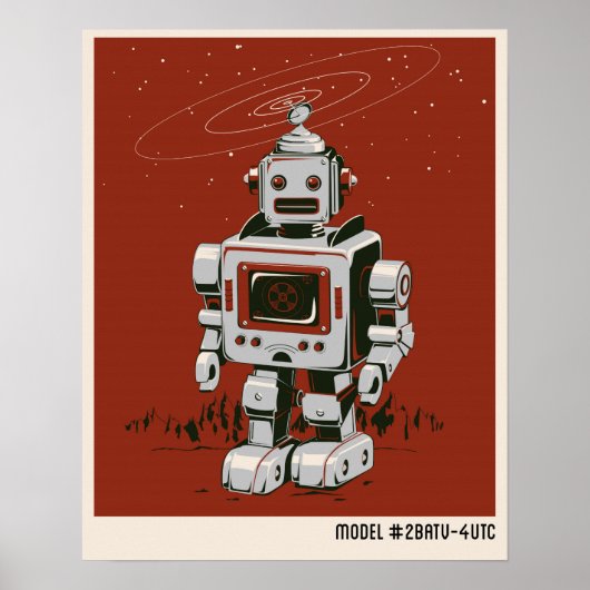  robot 2 rood poster (Voorkant)