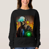 Robot 2 vrouwen zwart sweatshirt (Voorkant)