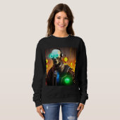 Robot 2 vrouwen zwart sweatshirt (Voorkant volledig)
