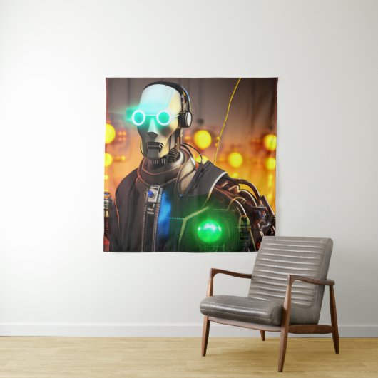 Robot 2 wandtapijt wandkleed (In situ)