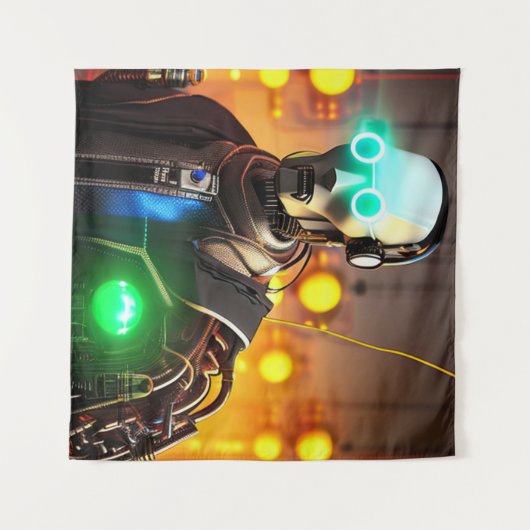 Robot 2 wandtapijt wandkleed (Voorkant (horizontaal))