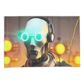 Robot 2 witte standaard kussenslopen paar (Voorkant-Rechts)