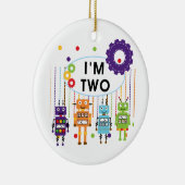 Robot 2e verjaardag overhemden en cadeaus keramisch ornament (Rechts)