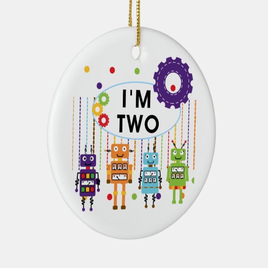 Robot 2e verjaardag overhemden en cadeaus keramisch ornament (Rechts)