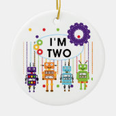 Robot 2e verjaardag overhemden en cadeaus keramisch ornament (Voorkant)