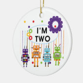 Robot 2e verjaardag overhemden en cadeaus keramisch ornament (Links)