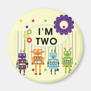 Robot 2e verjaardag overhemden en geschenken magneet