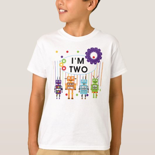 Robot 2e verjaardag tshirts en geschenken (Voorkant)