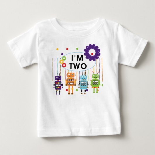 Robot 2e verjaardag tshirts en geschenken (Voorkant)