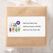 Robot 2e verjaardag tshirts en geschenken etiket (Insitu)